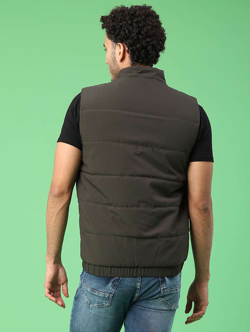 men solid sleeveless lightweight puffer jacket - 21974412 -  Standard Image - 3