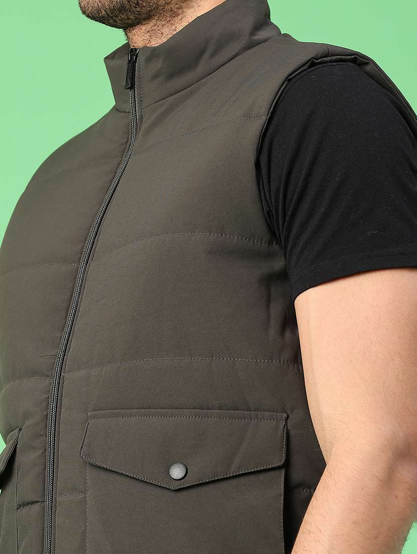 men solid sleeveless lightweight puffer jacket - 21974412 -  Standard Image - 5