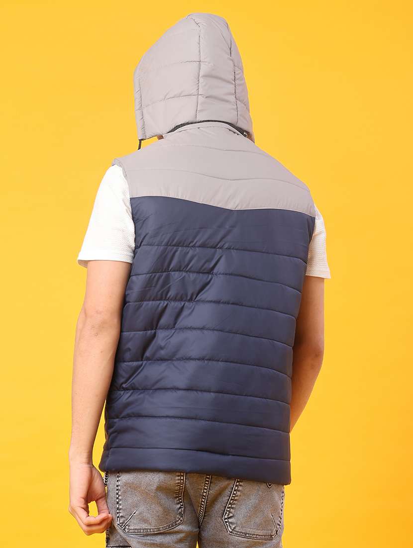 men color block sleeveless lightweight puffer jacket - 21974441 -  Standard Image - 3