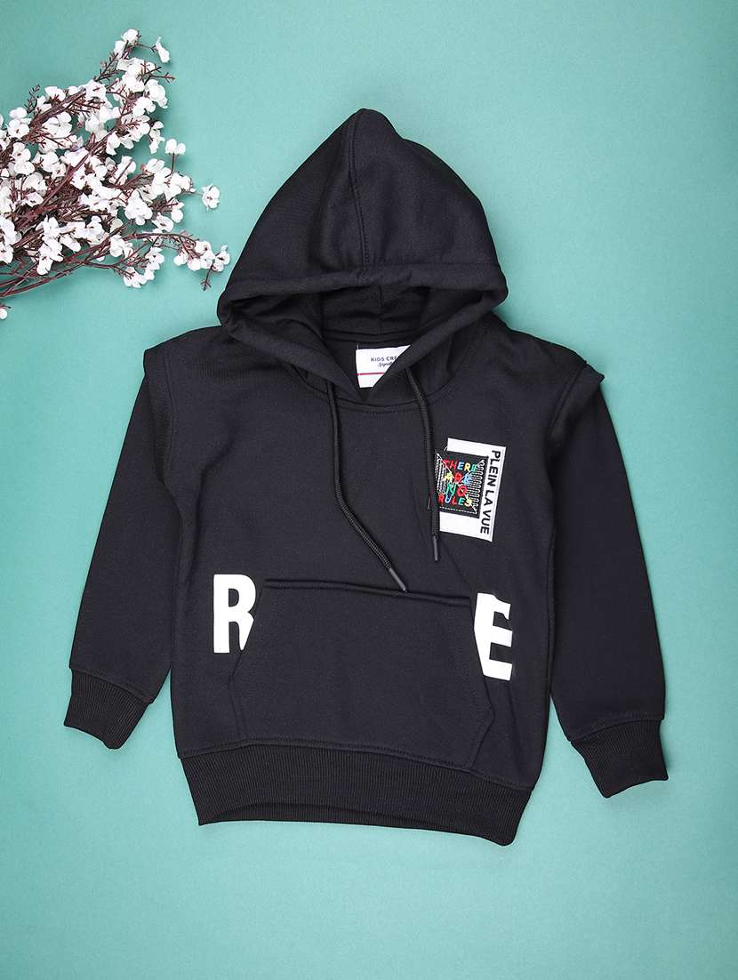 boys printed long sleeve hooded sweatshirt