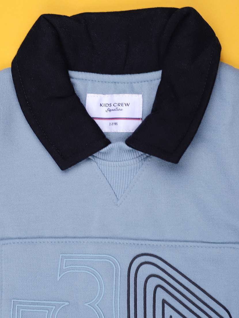 boys printed long sleeve polo neck sweatshirt - 21974544 -  Standard Image - 3