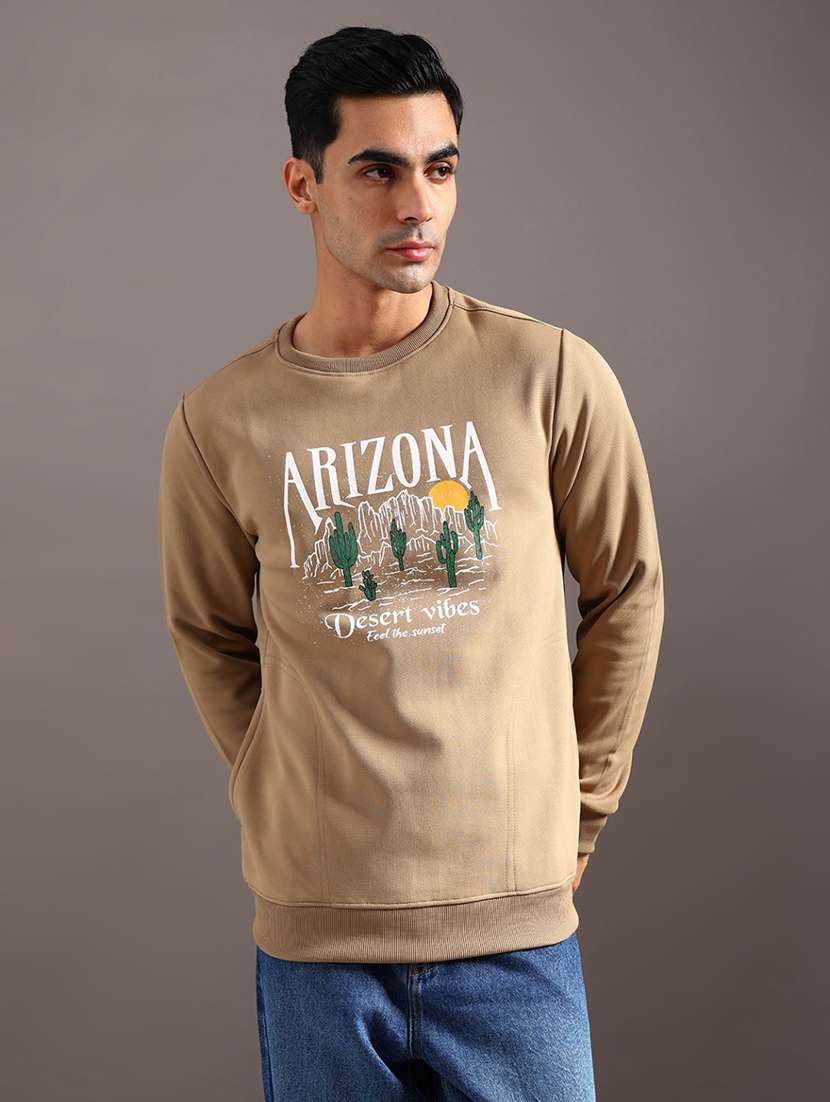men printed long sleeve sweatshirt