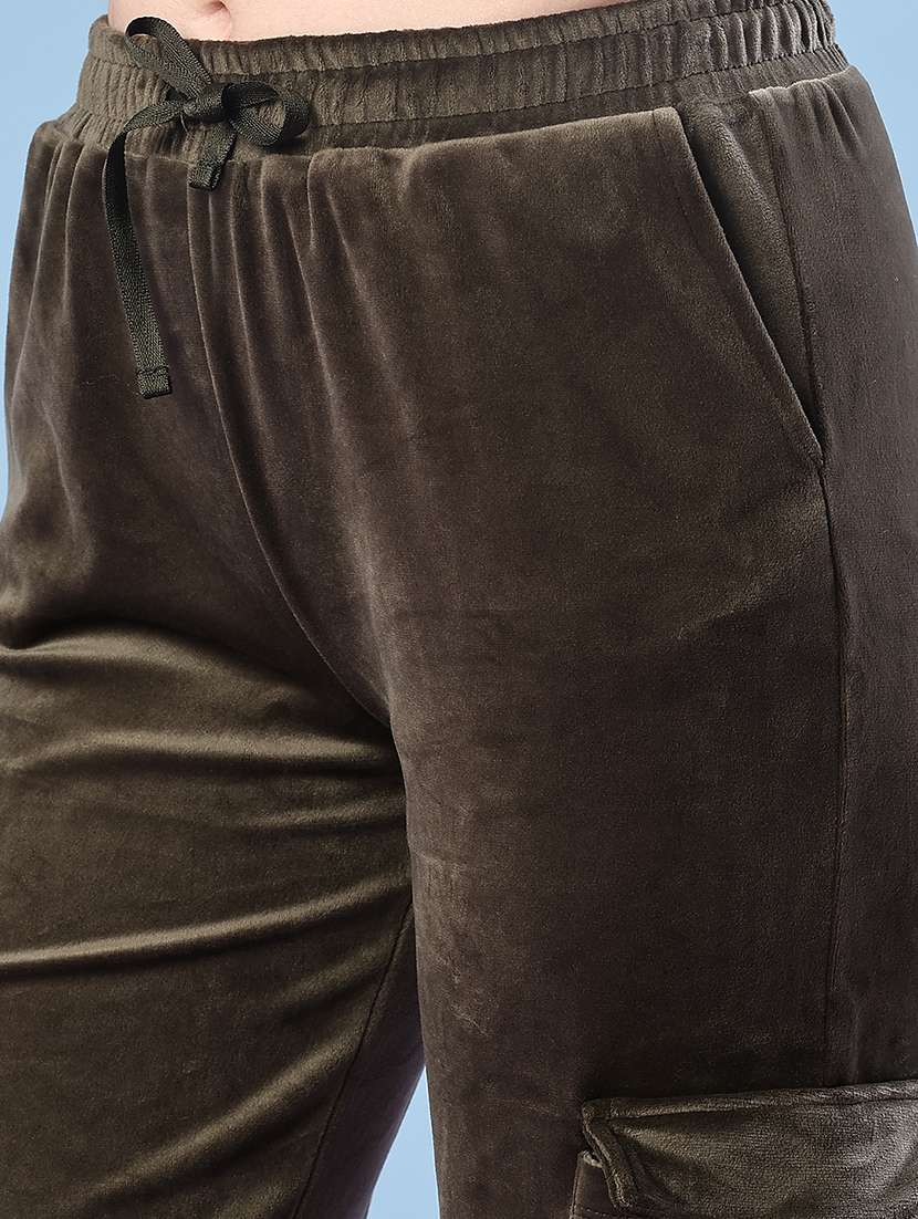 women solid  mid rise cargo - 21974613 -  Standard Image - 5