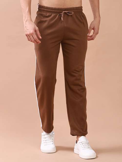men solid mid rise full length track pant - 21974706 -  Standard Image - 0