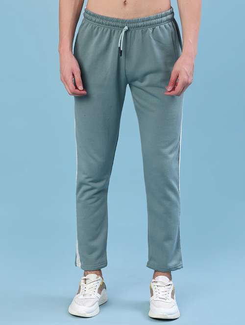 men solid mid rise full length track pant - 21974707 -  Standard Image - 0