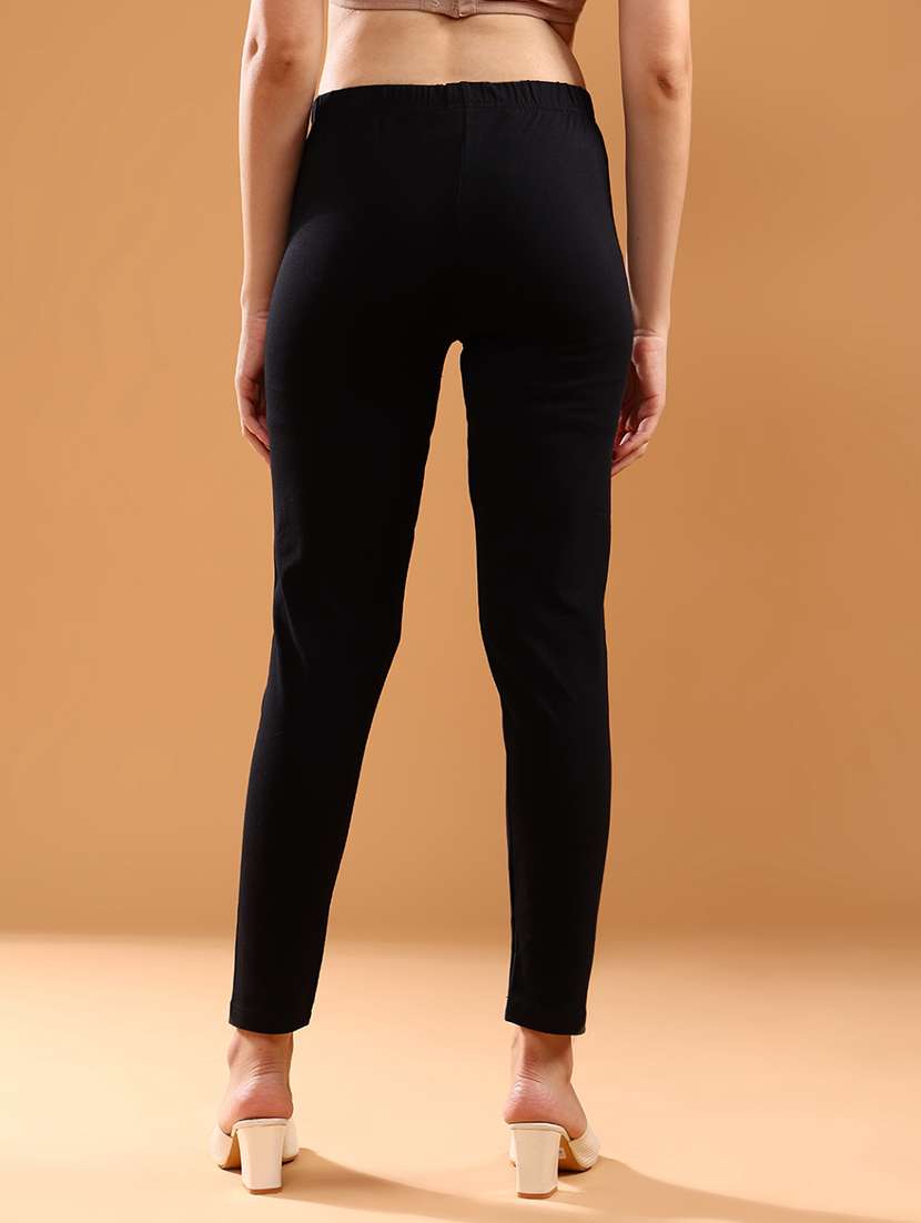 women solid mid rise ankle length leggings - 21974710 -  Standard Image - 3