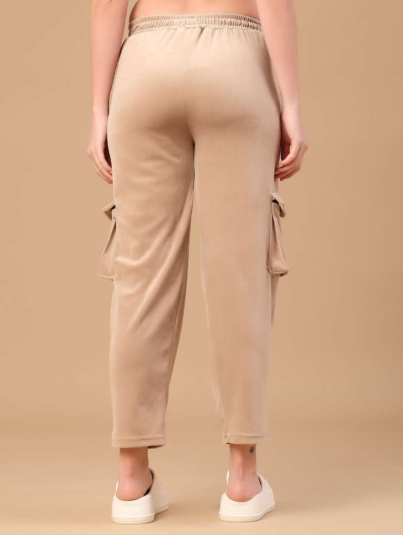 women solid mid rise cargo - 21974721 -  Standard Image - 3