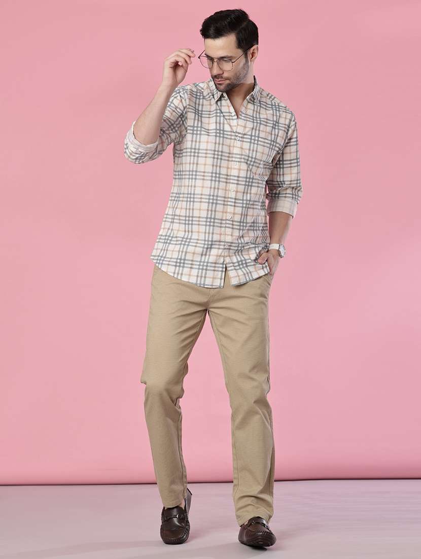 men checkered collared long sleeve shirt - 21974744 -  Standard Image - 3