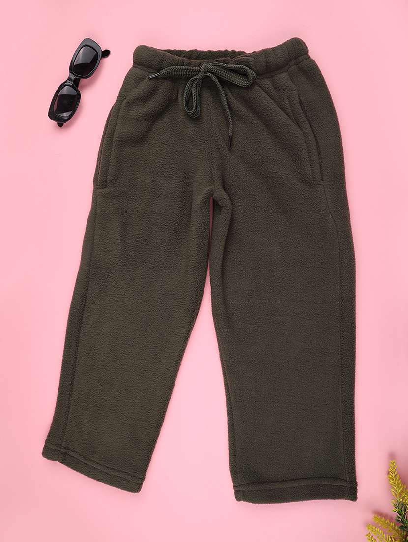 boys solid mid rise winter wear pyjama