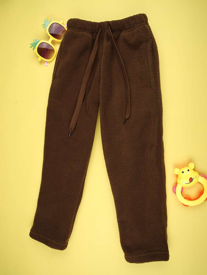 boys solid mid rise winter wear pyjama