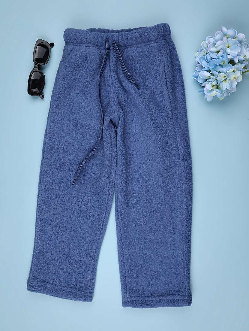 boys solid mid rise winter wear pyjama