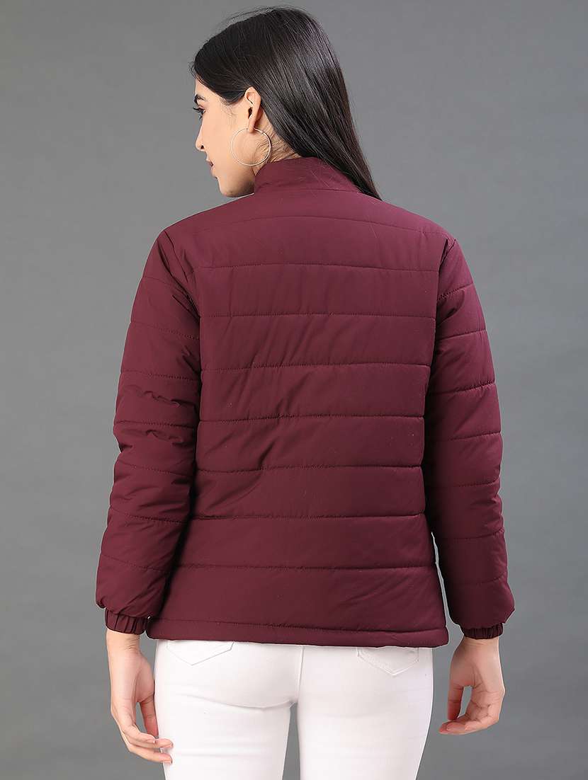 women solid long sleeve quilted jacket - 21974756 -  Standard Image - 3