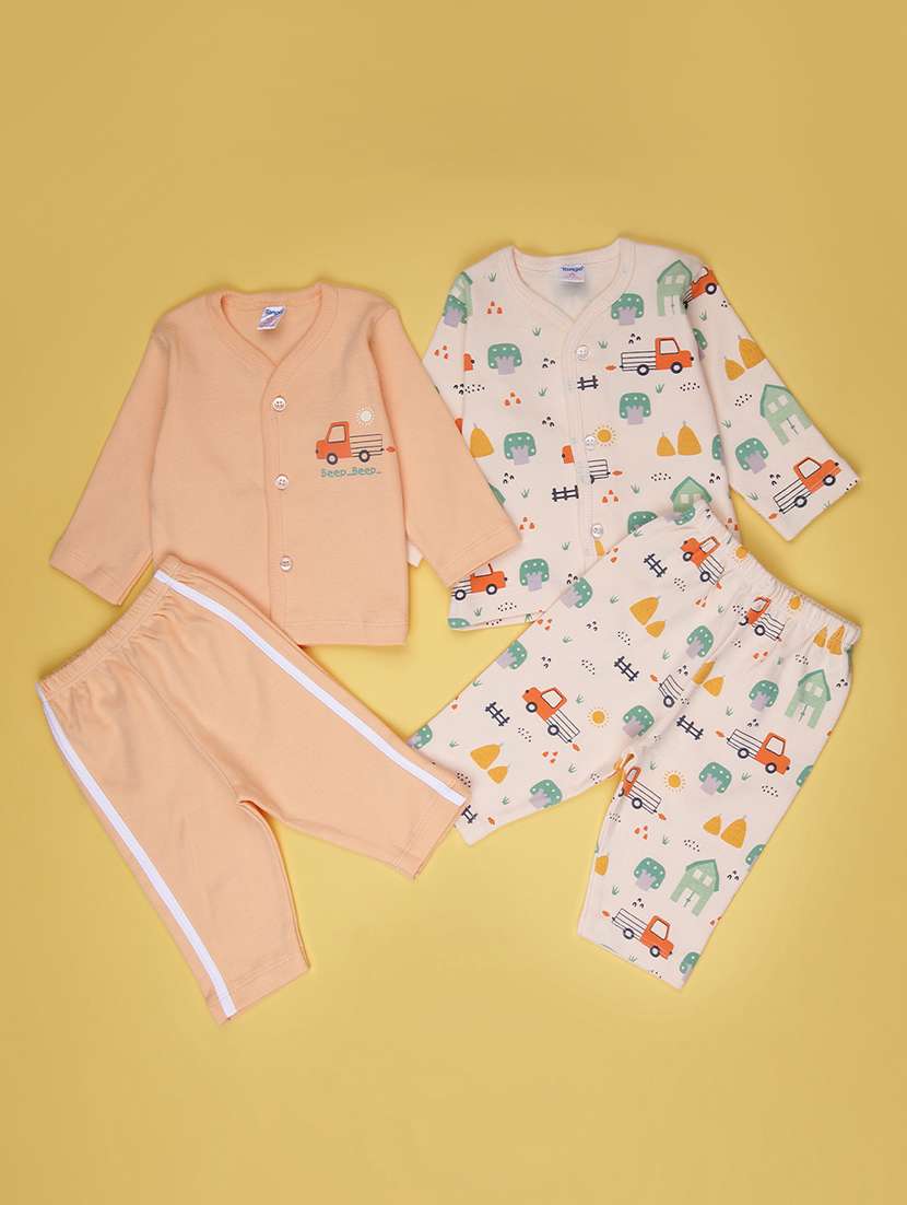 kids pack of 2 printed full length set