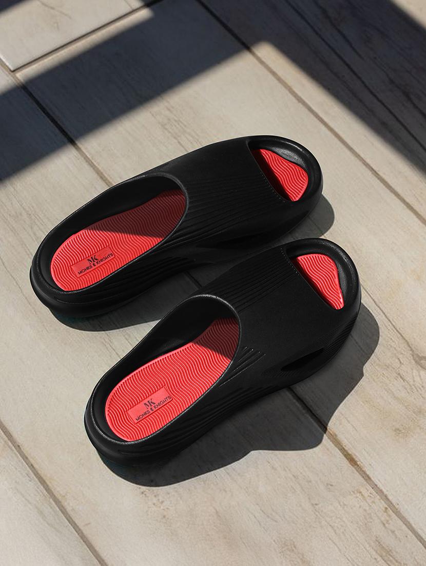 men black solid slider