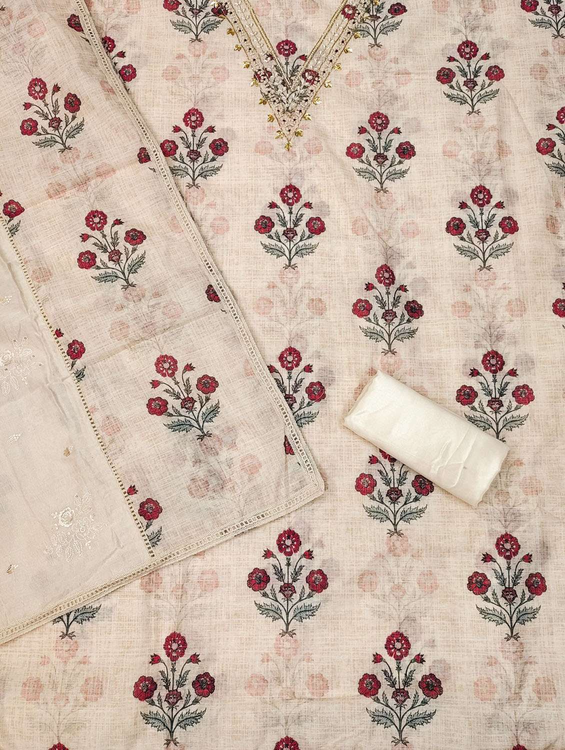 women floral embroidered unstitched suit set - 21974874 -  Standard Image - 3