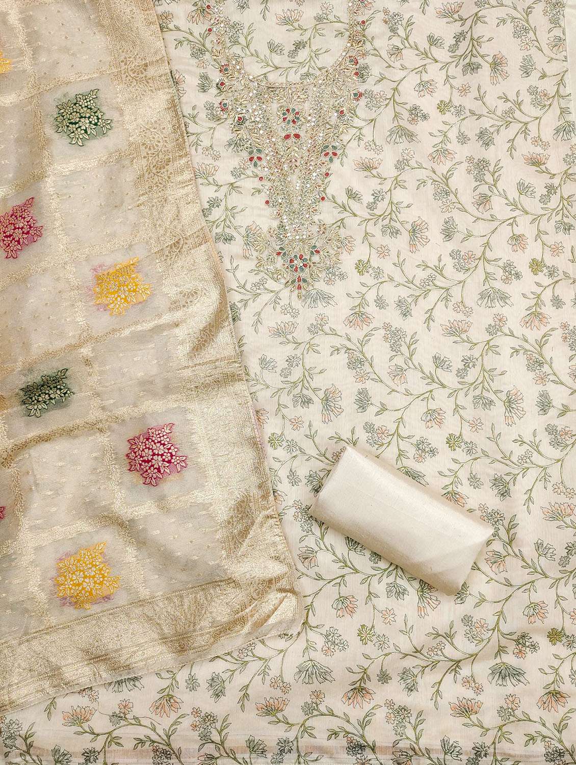 women floral embroidered unstitched suit set - 21974880 -  Standard Image - 3