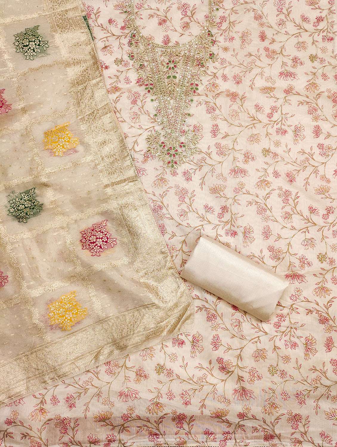 women floral embroidered unstitched suit set - 21974881 -  Standard Image - 3