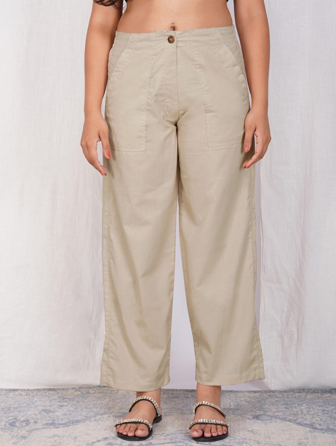 women solid mid rise straight fit trouser - 21974897 -  Zoom Image - 0