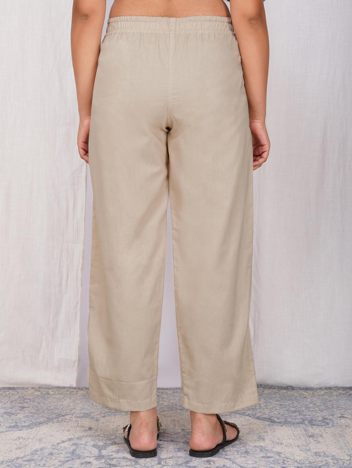 women solid mid rise straight fit trouser - 21974897 - Standard Image - 3