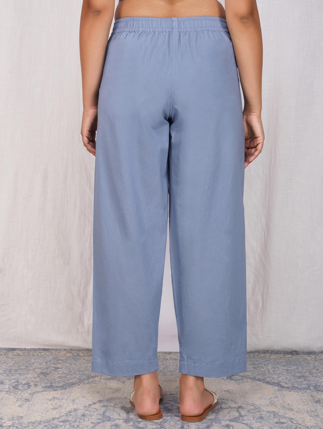 women solid mid rise straight fit trouser - 21974898 - Standard Image - 3