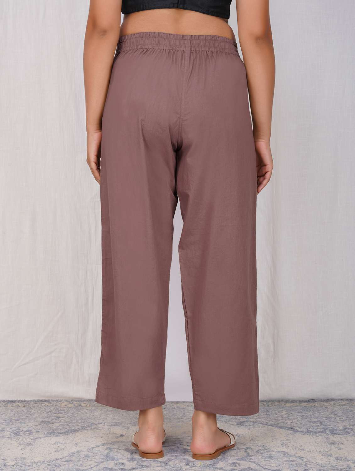 women solid mid rise straight fit trouser - 21974899 - Standard Image - 3