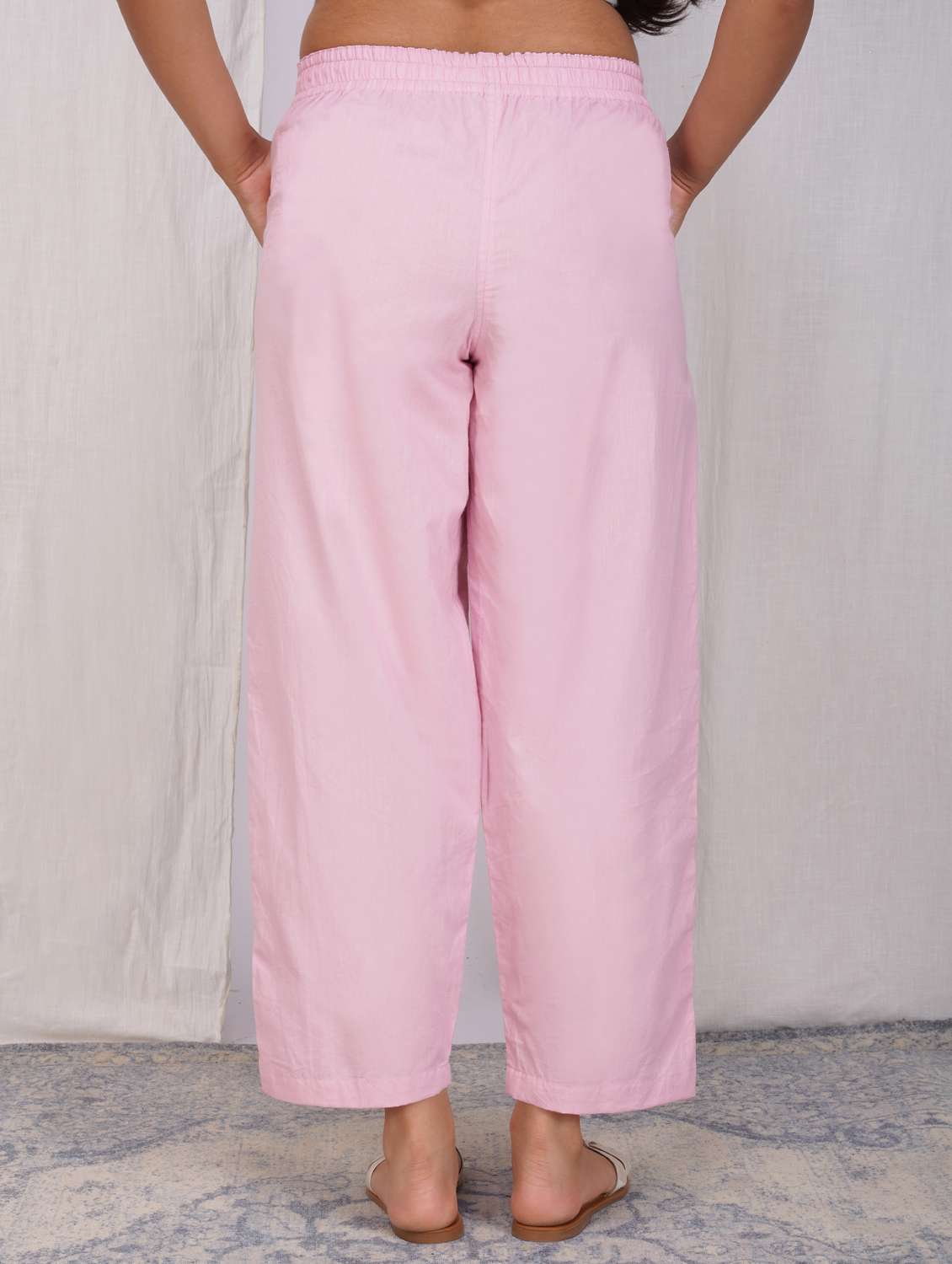 women solid mid rise straight fit trouser - 21974900 - Standard Image - 3