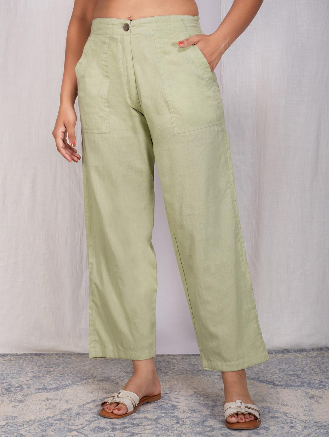 women solid mid rise straight fit trouser - 21974901 - Zoom Image - 0