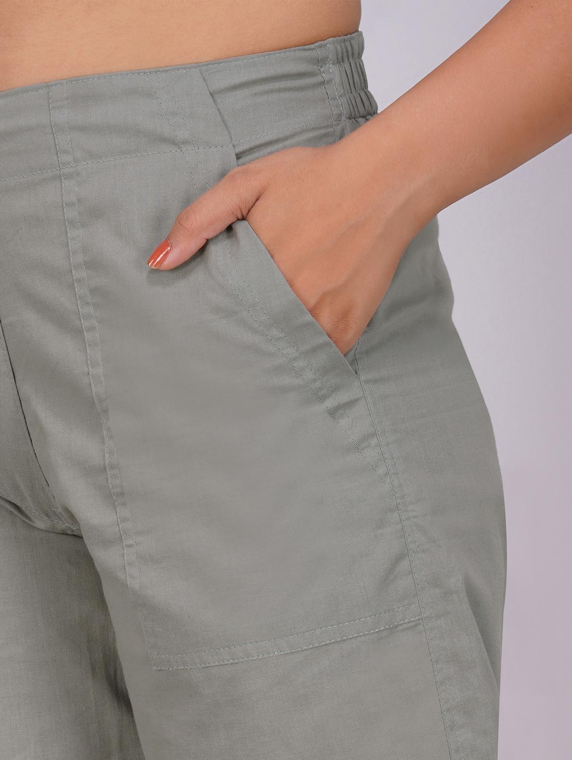 women solid mid rise straight fit trouser - 21974903 - Standard Image - 3