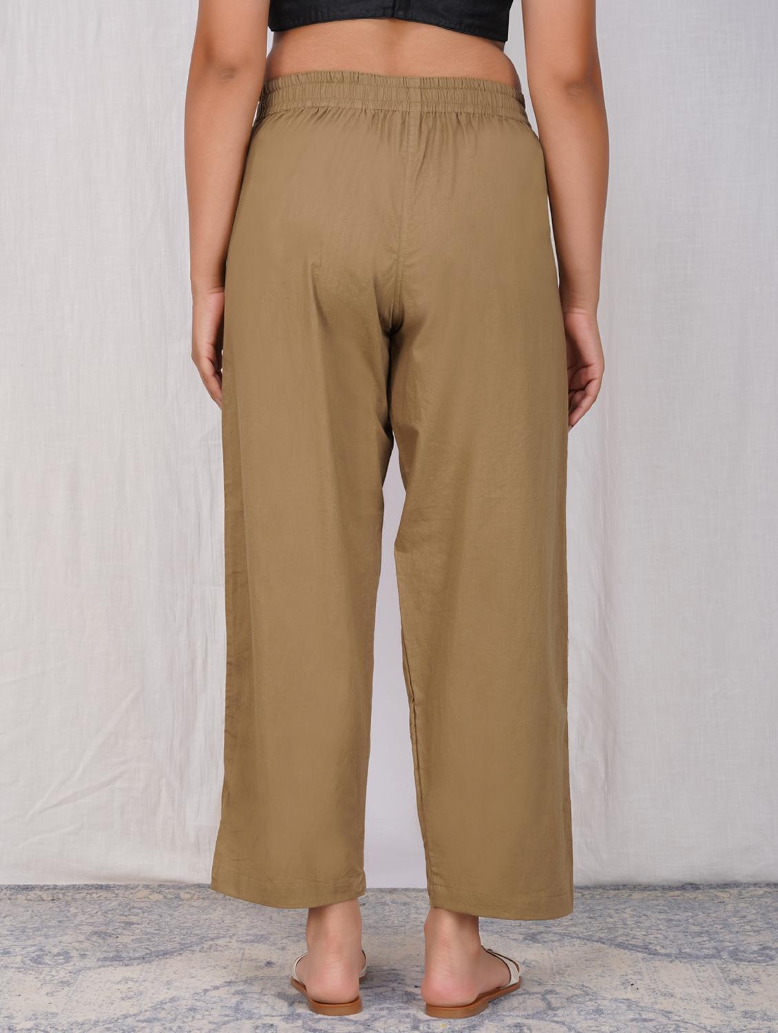 women solid mid rise straight fit trouser - 21974904 - Standard Image - 3