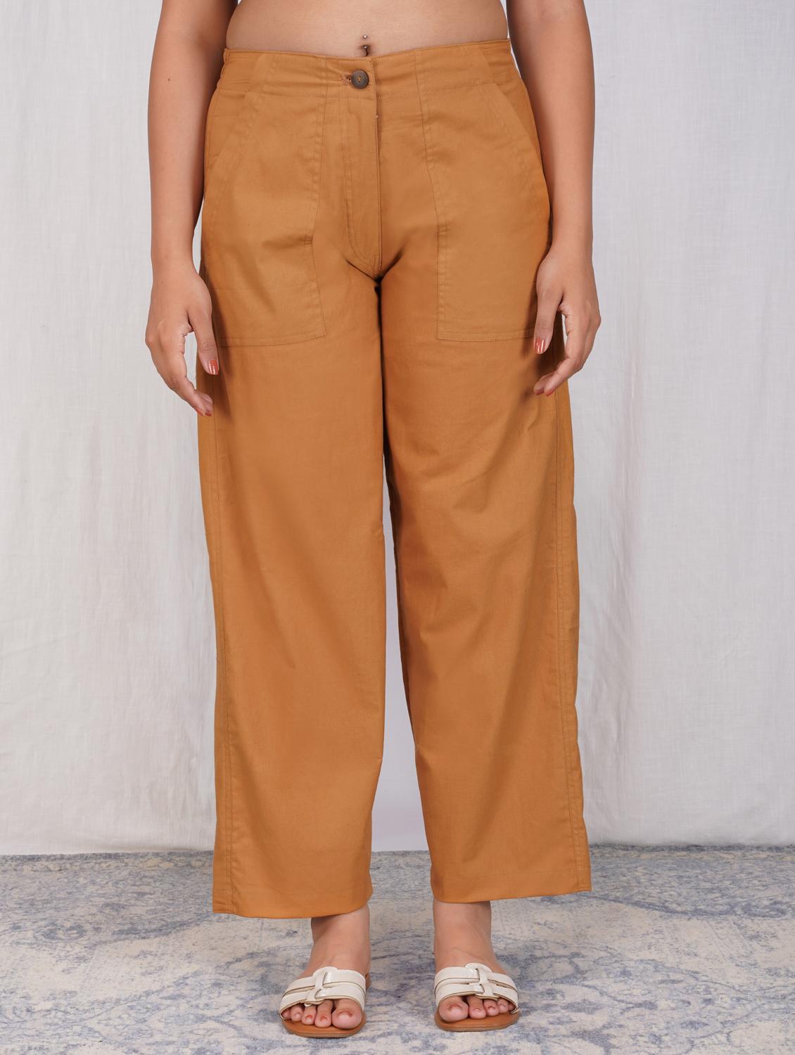 women solid mid rise straight fit trouser - 21974905 - Zoom Image - 0