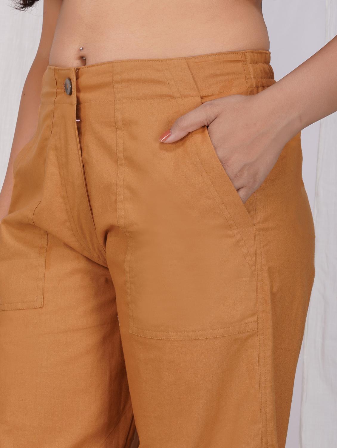 women solid mid rise straight fit trouser - 21974905 - Standard Image - 3