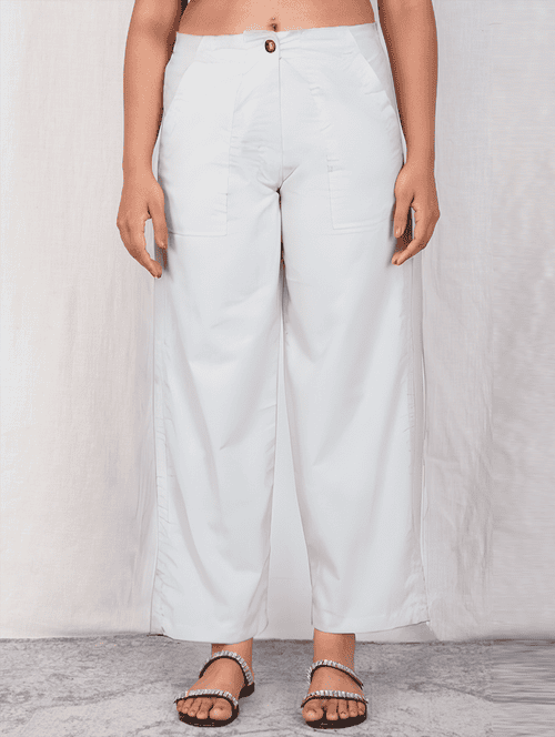 women solid mid rise straight fit trouser - 21974907 -  Standard Image - 0