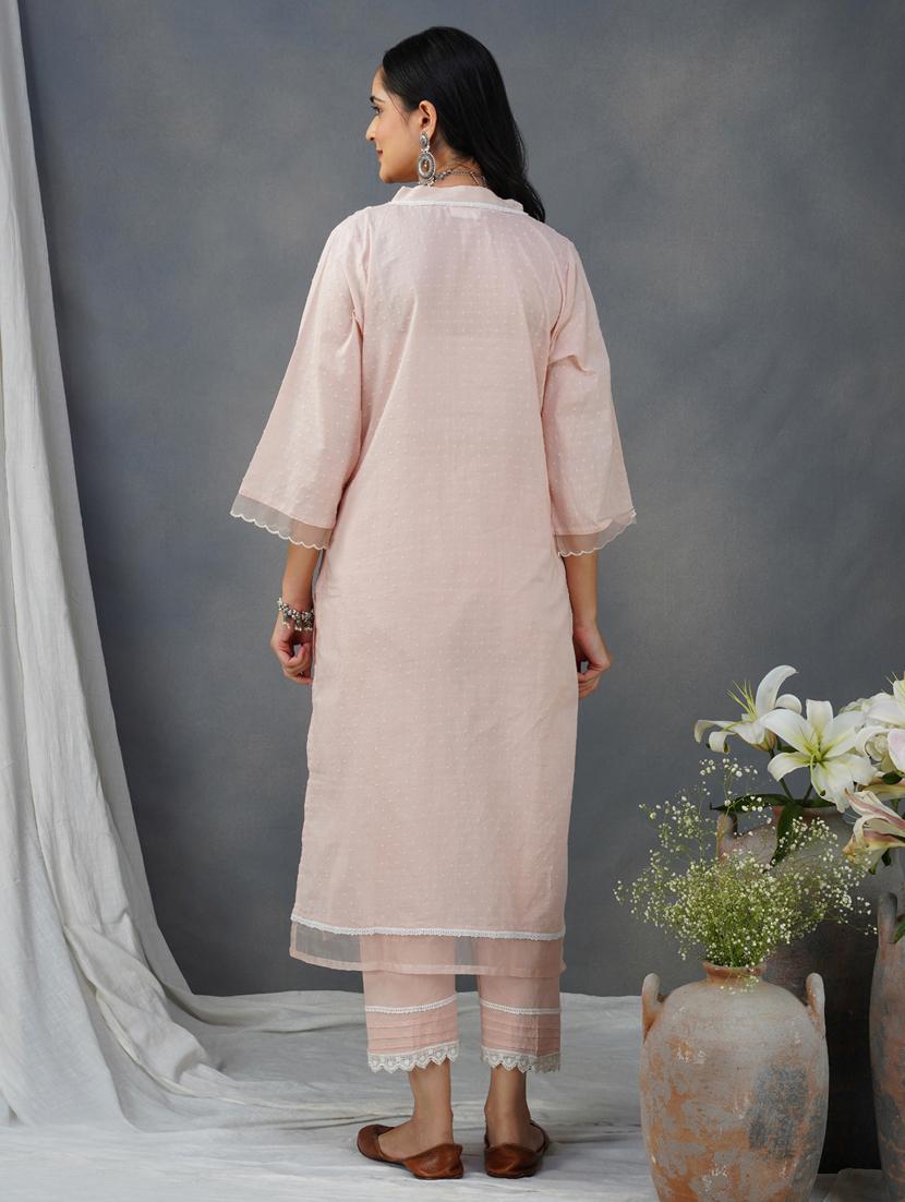 women self design three quarter sleeve a-line kurta - 21974929 - Standard Image - 3
