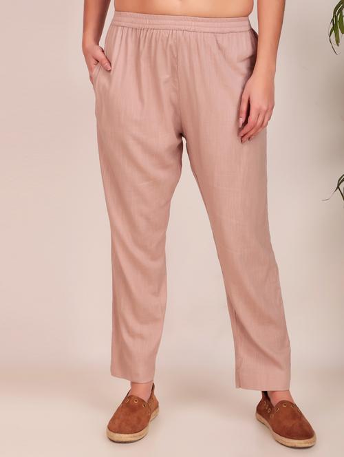 women solid mid rise ankle length tapered pant - 21974988 - Standard Image - 0