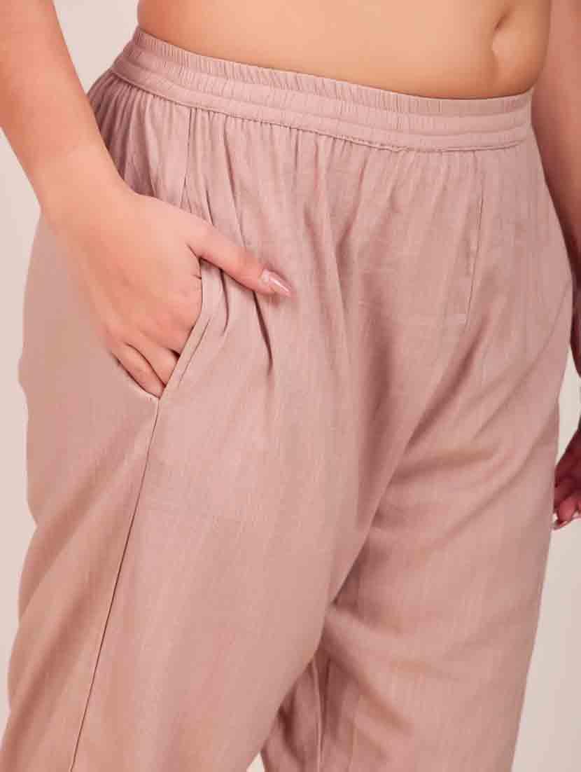 women solid mid rise ankle length tapered pant - 21974988 - Standard Image - 5