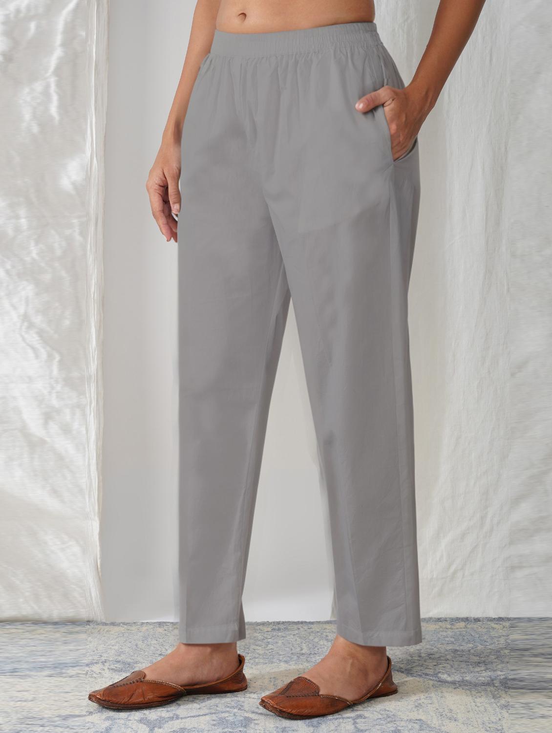 women solid mid rise ankle length tapered pant - 21974991 -  Zoom Image - 0