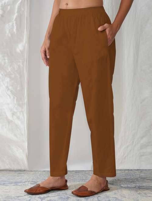 women solid mid rise ankle length tapered pant - 21974998 -  Standard Image - 0