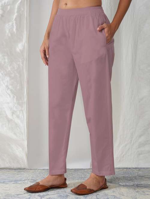 women solid mid rise ankle length tapered pant - 21975003 - Standard Image - 0