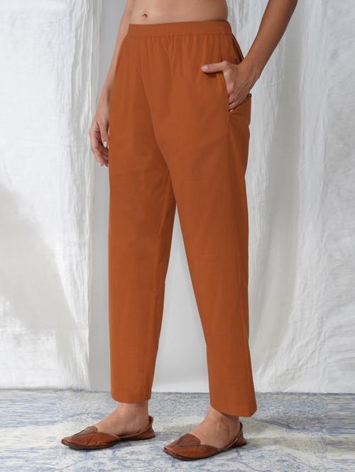 women solid mid rise ankle length tapered pant - 21975008 - Standard Image - 0