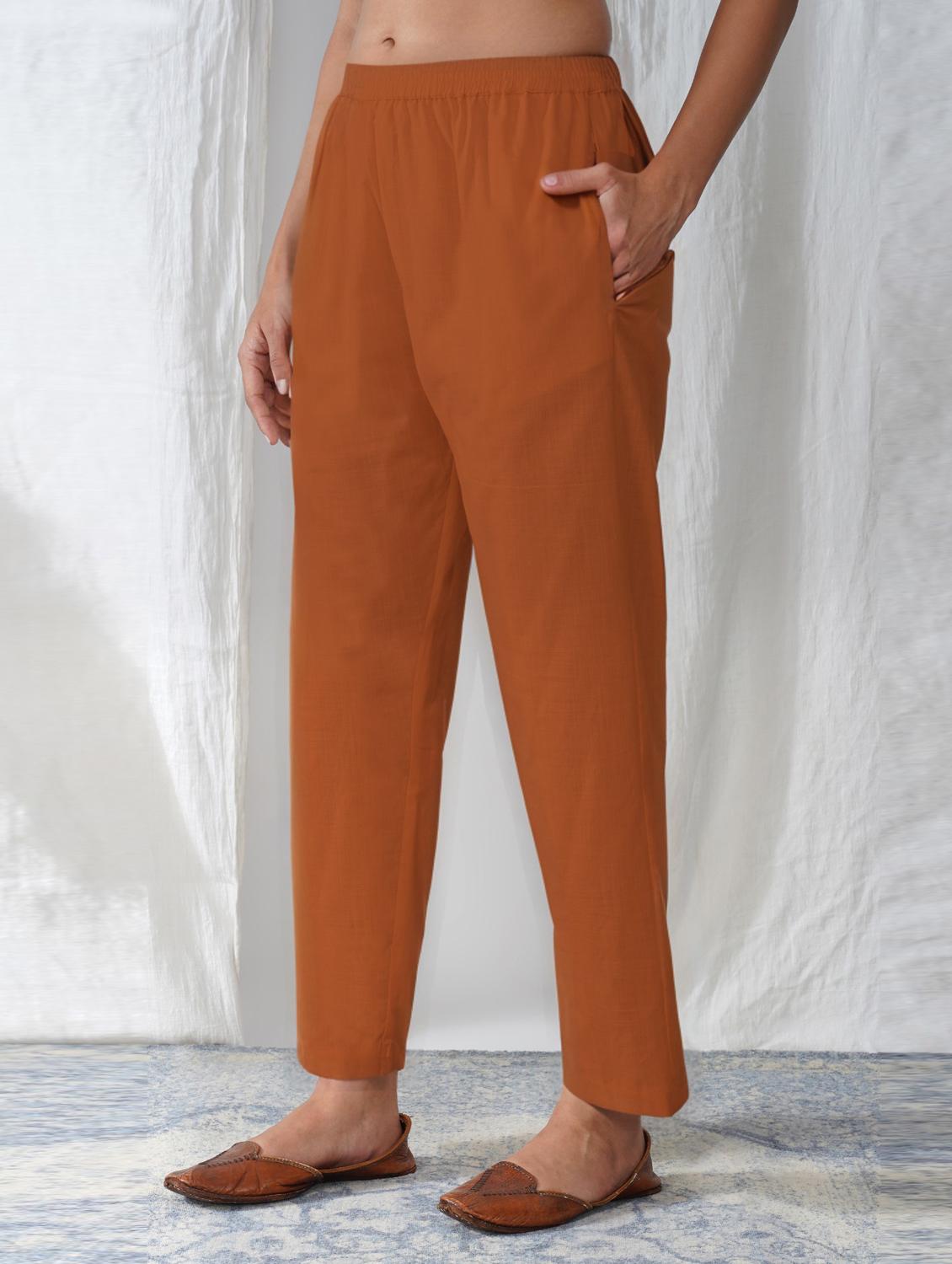 women solid mid rise ankle length tapered pant - 21975008 - Zoom Image - 0