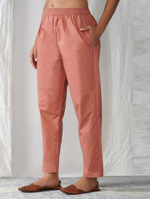 women solid mid rise ankle length tapered pant - 21975032 -  Standard Image - 0