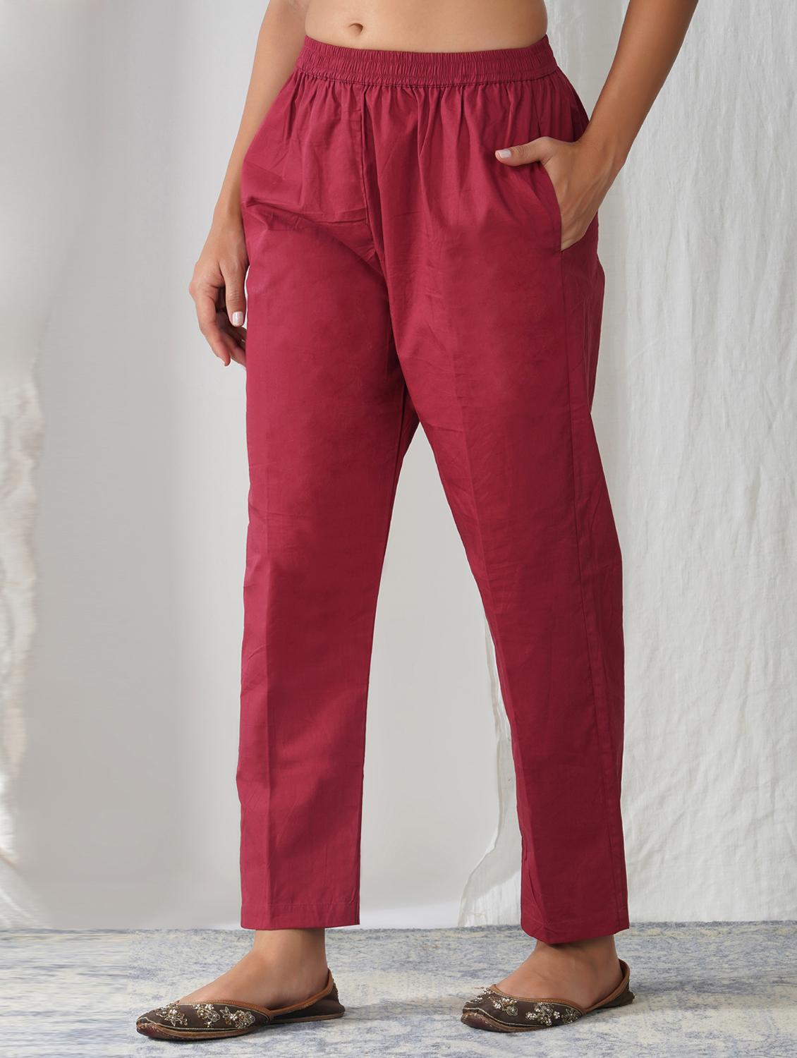 women solid mid rise straight tapered pant - 21975037 - Zoom Image - 0