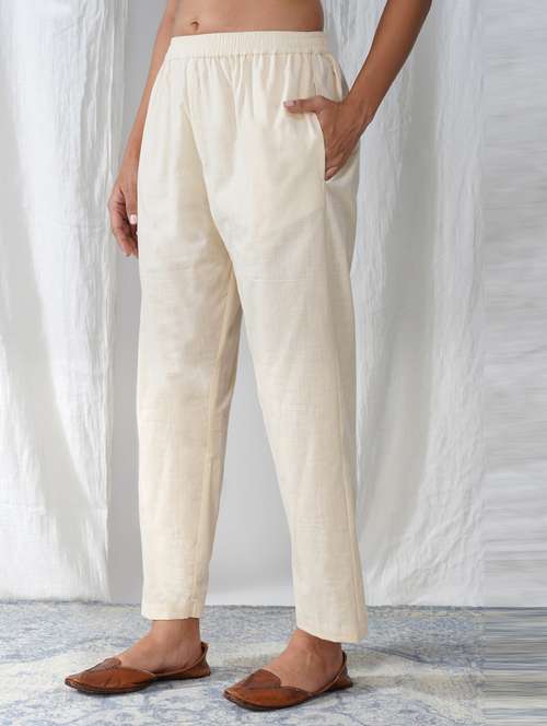 women solid mid rise ankle length tapered pant - 21975044 - Standard Image - 0