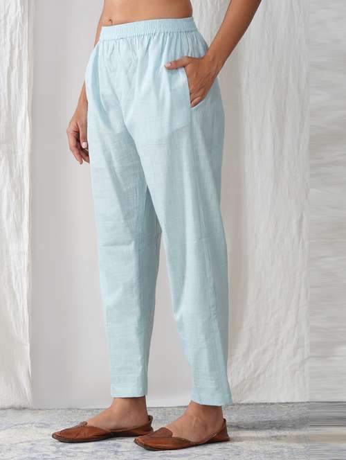 women solid mid rise ankle length tapered pant - 21975045 -  Standard Image - 0
