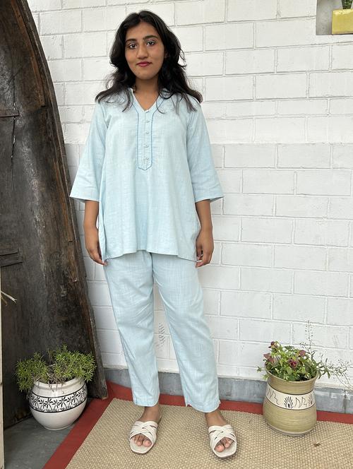 women three quarter sleeve ethnic co-ord set - 21975095 - Standard Image - 0