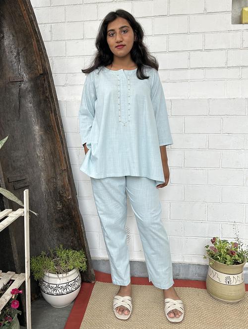 women three quarter sleeve ethnic co-ord set - 21975096 - Standard Image - 0