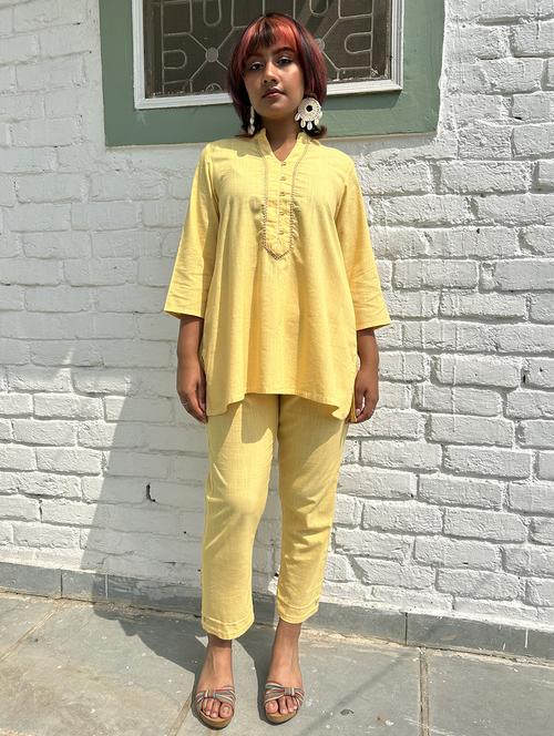 women three quarter sleeve ethnic co-ord set - 21975097 - Standard Image - 0