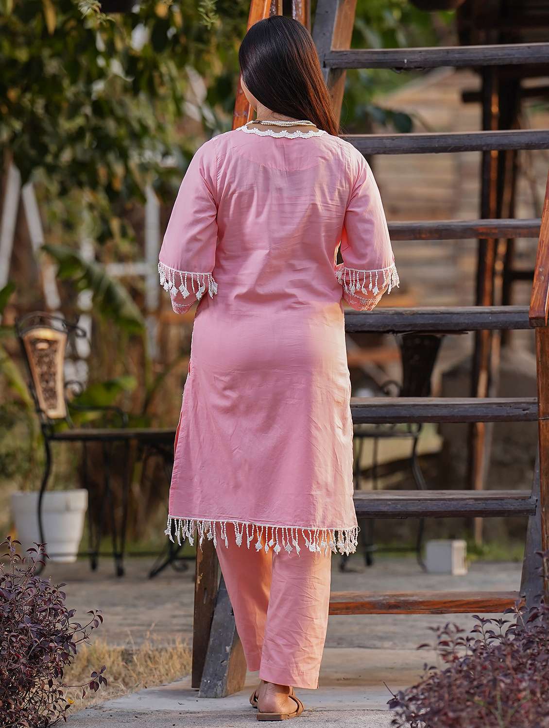 women three quarter sleeve kurta pant with dupatta set - 21975102 -  Standard Image - 3