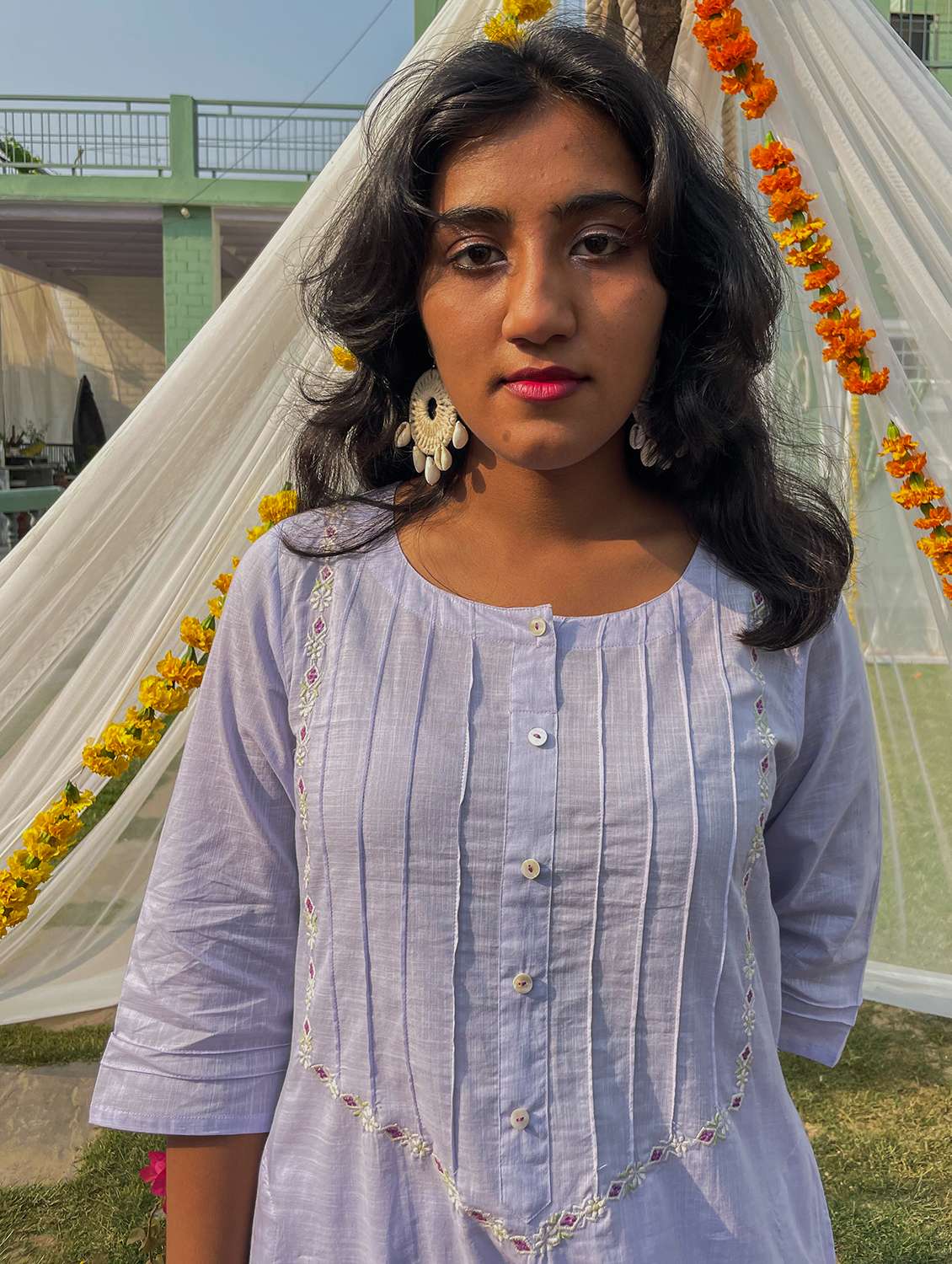 women three quarter sleeve kurta pant with dupatta set - 21975152 -  Standard Image - 5