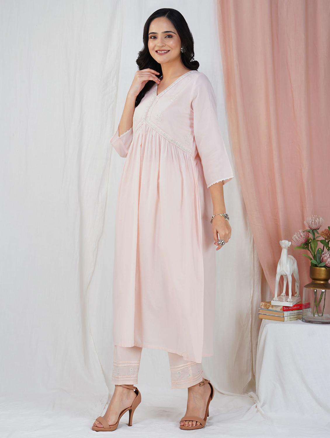 women three quarter sleeve kurta pant with dupatta set - 21975163 - Standard Image - 5